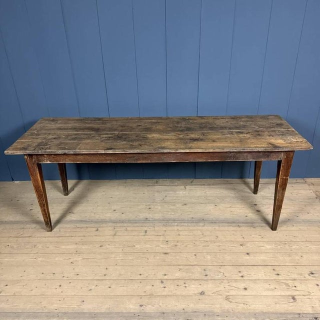 French Rustic Oak Farmhouse Dining Table For Sale - Image 4 of 18