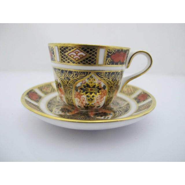 Royal Crown Derby 1128 Old Imari Bone China Full Miniature Tea Set & Oval Tray For Sale - Image 11 of 18