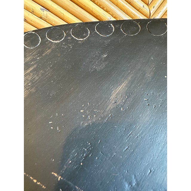 Black Vintage Black Cerused Wood Low Table With Brass Accents For Sale - Image 8 of 11