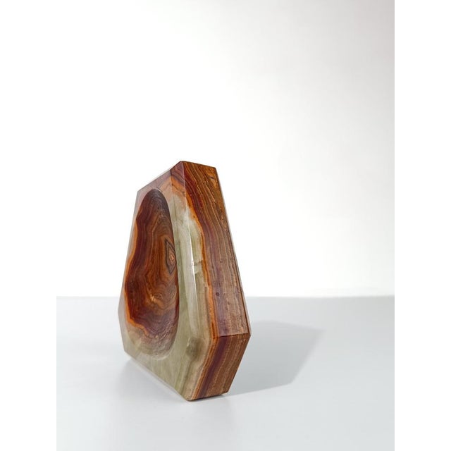 Brown Mid-Century Modern Italian Ashtray in Carved Green Onyx Marble, 1960s For Sale - Image 8 of 14