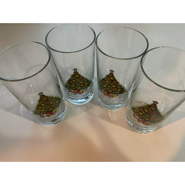 Vintage Christmas Tree Tumbler Glasses, a Set of 4 For Sale - Image 4 of 9