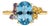 Blue Topaz Multicolor Ring in 14k Gold, Size 7.5 For Sale