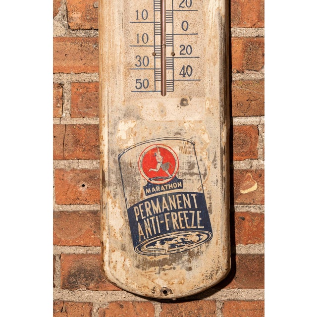 Mid 20th Century Vintage Wooden Marathon Permanent Anti-Freeze Thermometer For Sale - Image 5 of 5