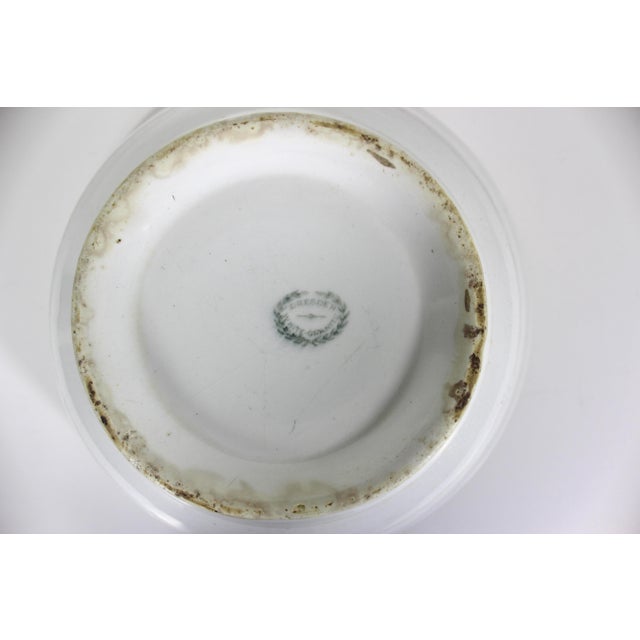 Antique 11” White Ironstone Mixing Bowl Dresden White Granite Country Farmhouse Made in Usa For Sale - Image 6 of 11