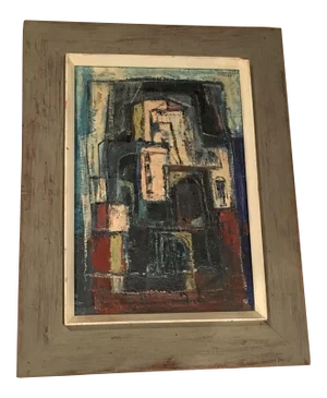 Donald Deskey Abstract Painting Signed 1950s Vintage W/ Provenance
