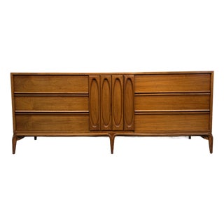 1960s Mid-Century Sculptural Walnut Dresser For Sale