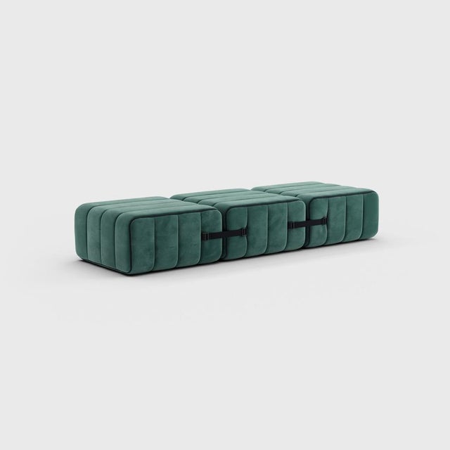 Not Yet Made - Made To Order Curt Modular Set - Flexible Bench - Barcelona - Serpentine - V3347/39 (Green) by Ambivalenz, Set of 3 For Sale - Image 5 of 5