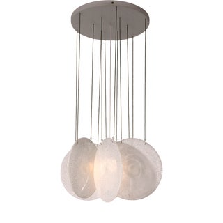 Vintage Italian Glass and Steel Pendant Light by Carlo Nason, 1960s For Sale