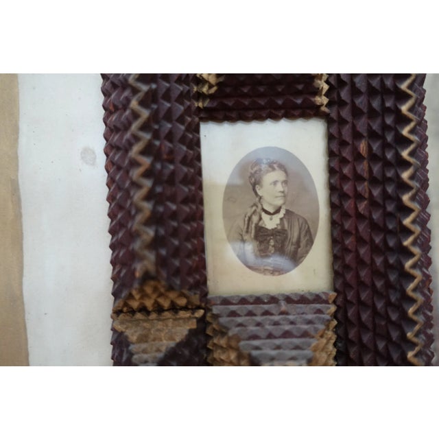 Large Tramp Art Communion Souvenir Frame For Sale - Image 4 of 8