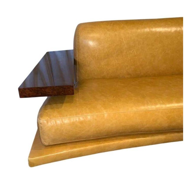Yellow Vintage American Art Deco–Style Sofa, Late 20th Century (C. 1980s) For Sale - Image 8 of 10