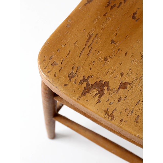 Mustard Antique Painted Windsor Bow Back Farmhouse Chair For Sale - Image 8 of 16