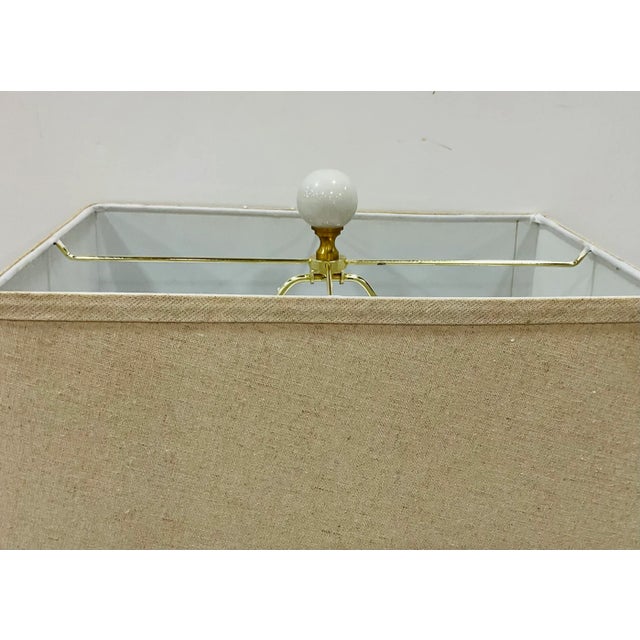 2010s Currey & Company Modern Cream Crackle Glaze Porcelain Table Lamp For Sale - Image 5 of 7