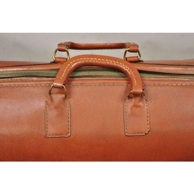 Vintage Crest Brown Leather Doctors Bag Carry on Luggage Suitcase