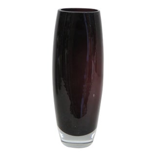 Amethyst Purple Decorative Vase Vintage Mid Century Modern Style Art Glass 4747b For Sale