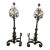 Late 20th Century Grand Andirons, With Gold Leaf Details For Sale