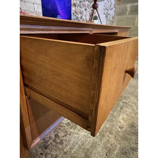 Vintage Danish Oak Kneehole Desk from Meredew, 1950s For Sale - Image 10 of 18