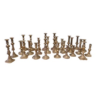 Brass Candleholders, Set of 27 For Sale