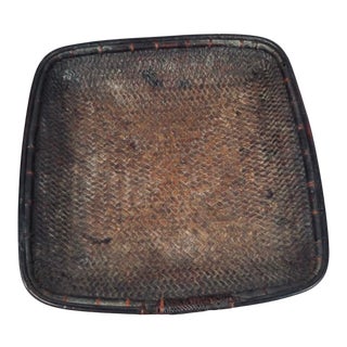 Early 20th Century Shallow Asian Winnowing Basket For Sale