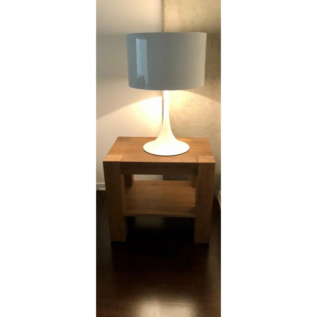 Organic Minimalist Artisan-Crafted European White Oak Side Table For Sale - Image 12 of 12