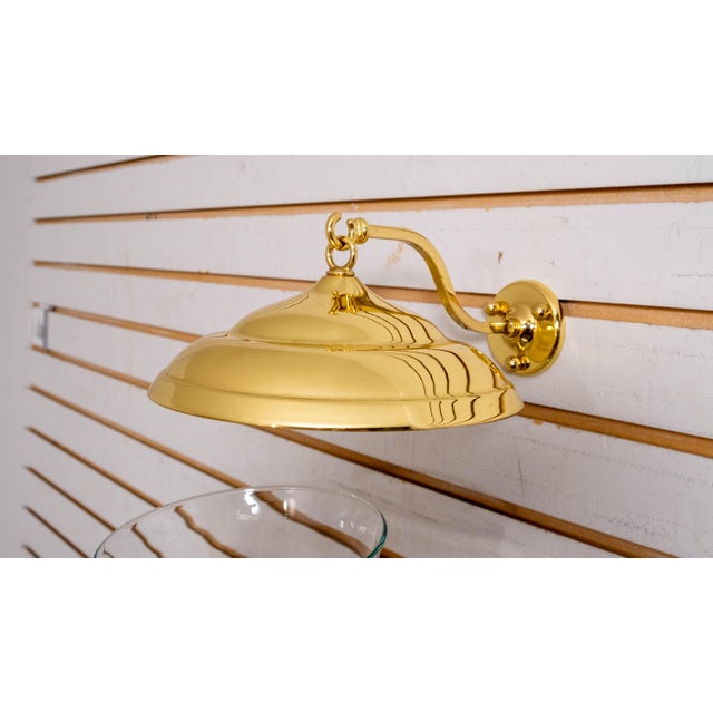 1990s Colonial Style Brass Wall Hanging Candlestick For Sale - Image 5 of 13