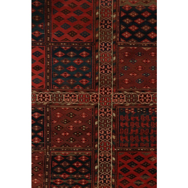 Traditional Vintage Turkish Extra-Long Runner With Tribal Motifs & Symbolic Lattice in Red - Rug & Kilim For Sale - Image 3 of 7