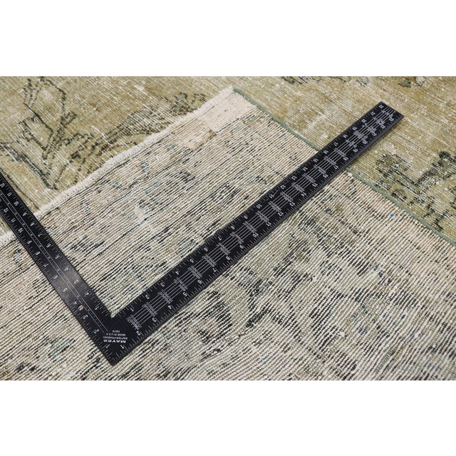 Tan Antique Persian Mahal Rug 09'06 X 12'04 For Sale - Image 8 of 17