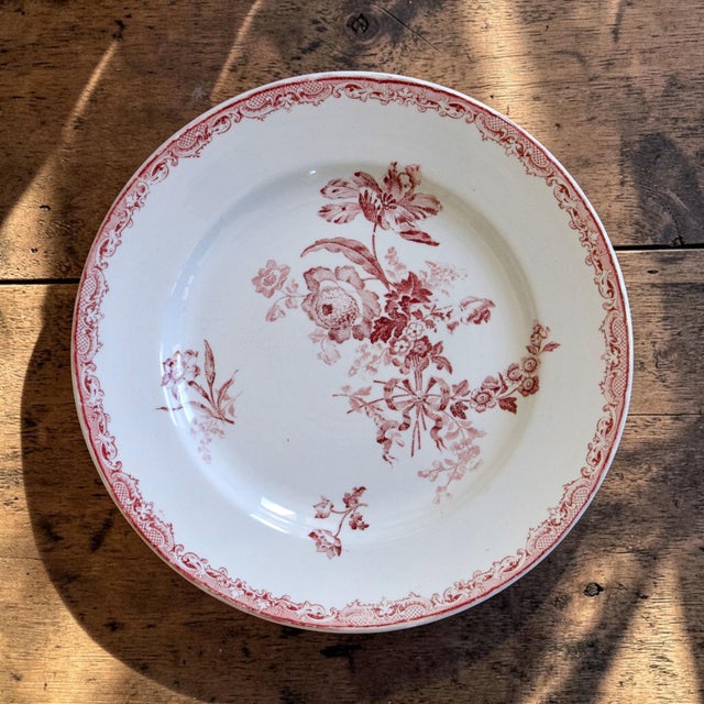 Antique French Dish by Sarreguemines Fontanges, 1800s For Sale - Image 6 of 6