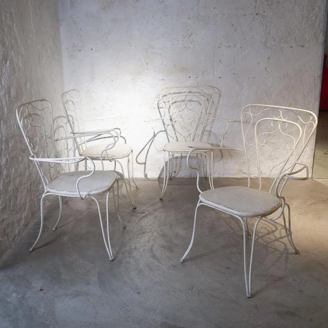 Wrought Iron Garden Chairs, 1950s, Set of 4 For Sale - Image 4 of 6