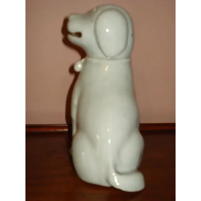 18th Century 18th Century Chinese Blanc de Chine Porcelain Model of a Standing Hound Wearing a Bell For Sale - Image 5 of 8