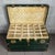 A distinctive and striking vintage travel trunk, solidly crafted from 20th-century wood and metal, finished in a...