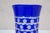 Late 20th Century Bohemian Blue Cut to Clear Crystal Polka Dot Shot Glasses Tumblers - Set of 5 For Sale - Image 10 of 11