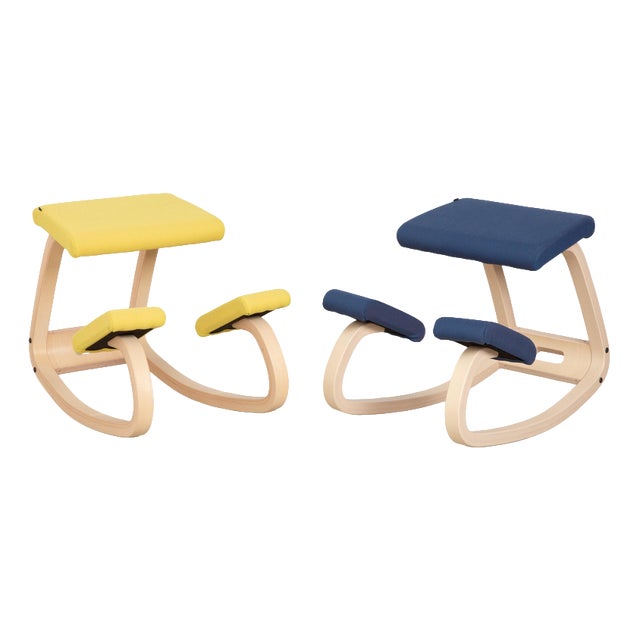 Variable Kneeling Chairs in Ash and Fabric by Peter Opsvik for Varier , Set of 2 For Sale