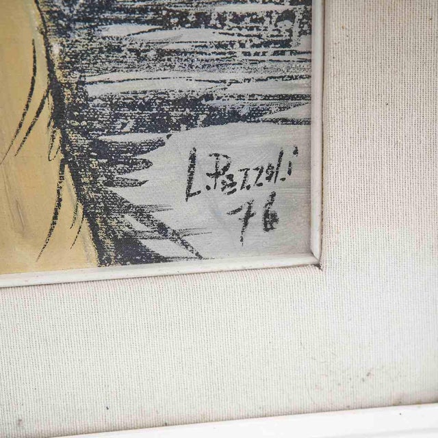 Luigi Pezzoli, Couple Portrait, Painting on Canvas, 1970s For Sale - Image 6 of 7