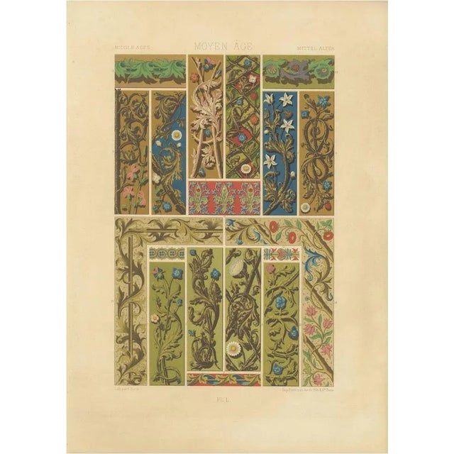 Medieval Floral Borders, 1869, Lithograph For Sale - Image 10 of 10