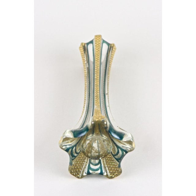 20th Century Murano Glass Vase with Green and Gilt Accents, Italy, 1930s For Sale - Image 14 of 18