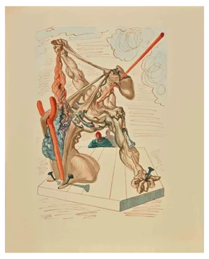 Salvador Dali, The Divine Comedy: The Falsifiers, Woodcut Print, 1963