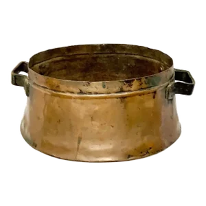 Antique Copper Pot/Planter With Brass Handles