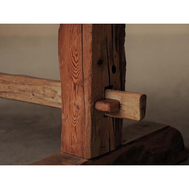 French Artisanal Pine Dining Table, 1970 For Sale - Image 11 of 18