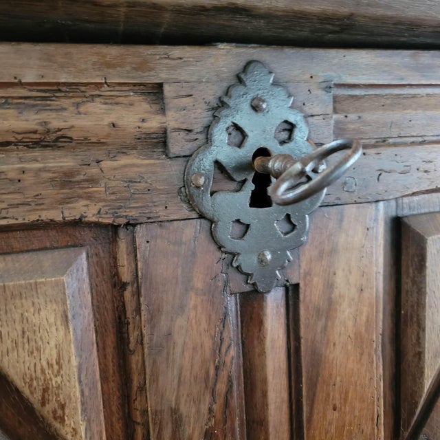 Early 20th Century Wooden Antique Chest With Skeleton Key For Sale - Image 4 of 9