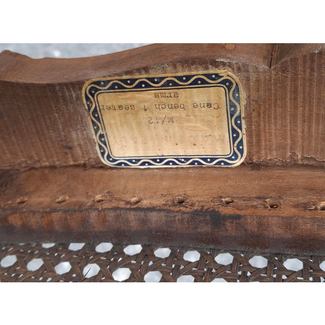 Mid 20th Century Refinished French Provincial Louis XV Style Walnut Bench With a Caned Seat For Sale - Image 14 of 14