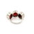 Antique Style Deep Red Garnet Triple Stone Bezel Set Silver Ring - Size 7 For Sale - Image 9 of 13