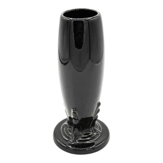 6"Tall Black Neo Art Deco Style Bud Vase by Fiesta Ware, 1986 For Sale