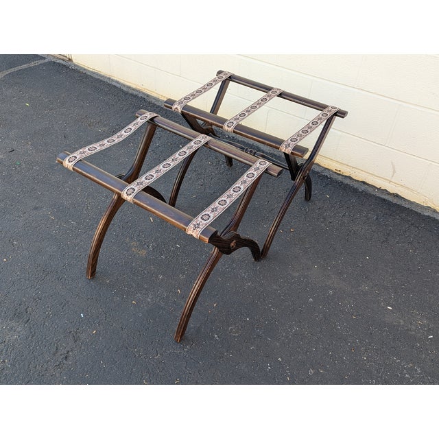 Vintage Mid Century Butler Folding Luggage Rack Suitcase Stand - A Pair For Sale In Washington DC - Image 6 of 11