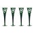 Traditional ARTEL Holiday Collection Holly Champagne Flute in British Racer Green - Set of 4 For Sale - Image 3 of 3