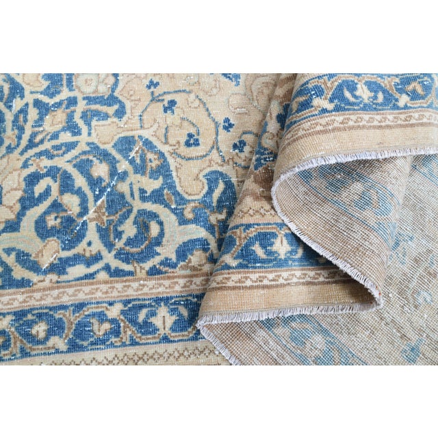 1970s Vintage Persian Handmade Wool Cotton Area Rug For Sale - Image 10 of 11