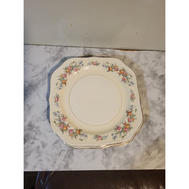 1940s Vintage Homer Laughlin Square Salad Plates "Countess" - Set of 4 For Sale - Image 5 of 10