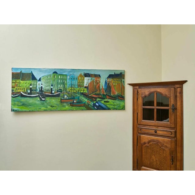 Title of the work: Port City Author: A. Niclass Technique: Oil on canvas Dimensions: 75 × 200 × 2 cm Date: Undated...