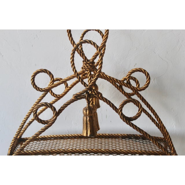 Mid 20th Century Mid 20th Century Italian Mid-Century Gilded Rope Tassels Magazine Book Rack For Sale - Image 5 of 11