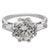 Contemporary Mid Century Gia 4.27 Carat Diamond Platinum Engagement Ring, Size 6.75 For Sale - Image 3 of 6
