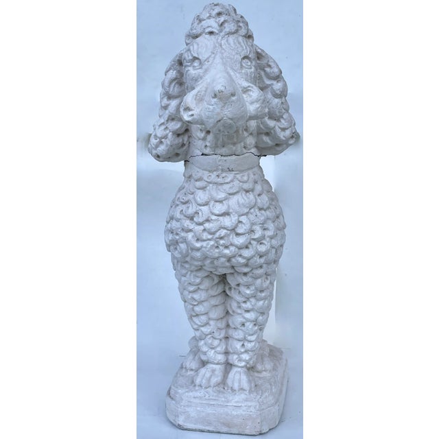 Mid-Century Modern White Standard Poodle Dog Statue Garden Ornament Mid 20th Century For Sale - Image 3 of 10